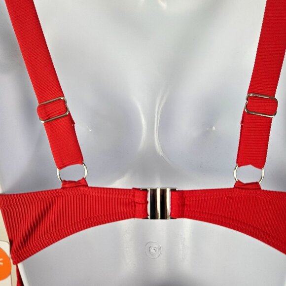 Charmo Womens Red Cutout Monokini One Piece Swimsuit Size Small Beach Pool Sexy - Picture 8 of 10